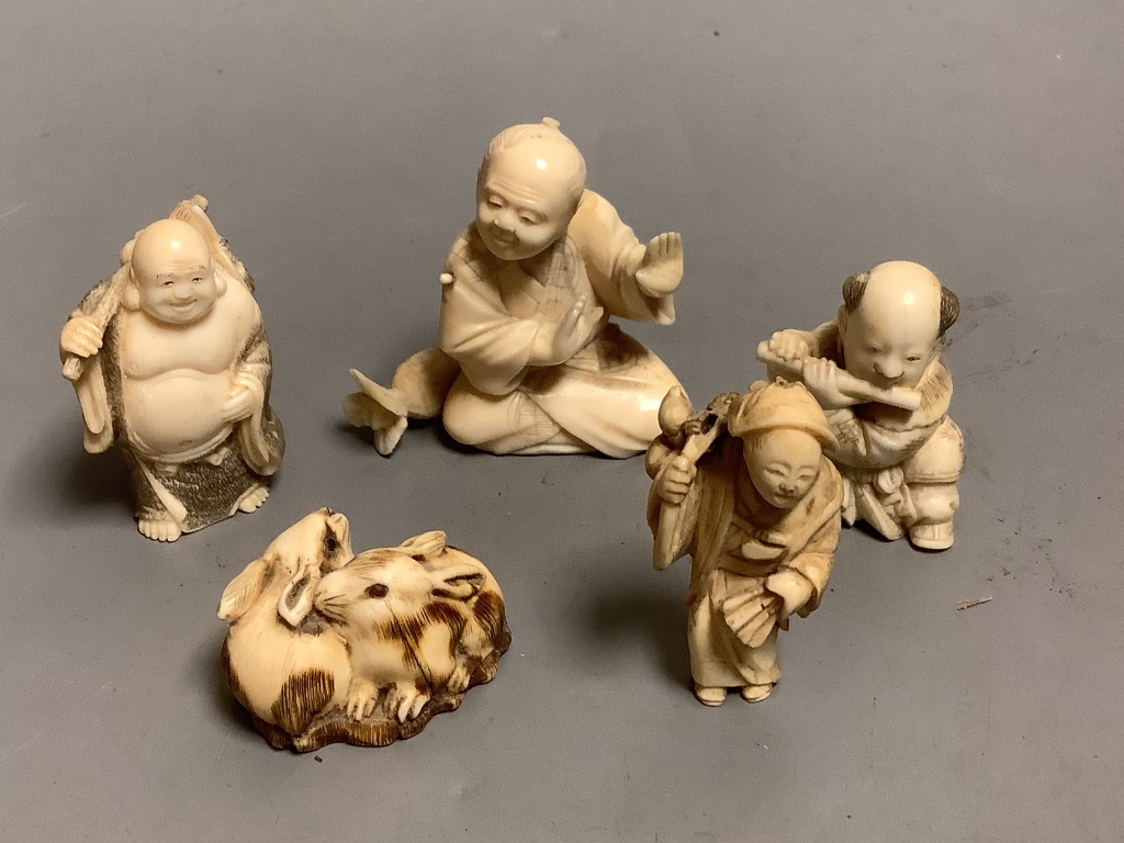 Five Japanese ivory netsuke